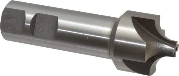 Interstate - 3/8" Radius, 1-1/4" Mill Diam, 4 Flute High Speed Steel Corner Rounding End Mill - Single End, Uncoated, 3-3/4" OAL, 7/8" Shank Diam - Eagle Tool & Supply
