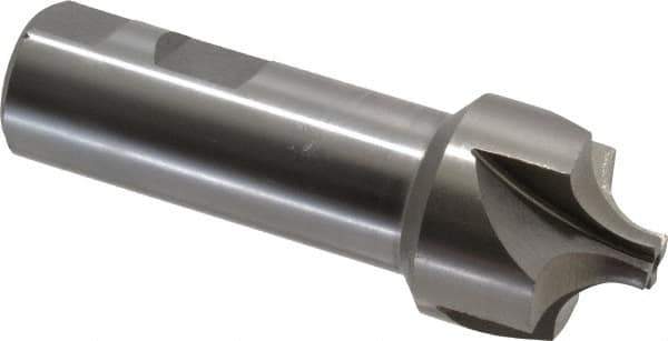 Interstate - 7/16" Radius, 1-3/8" Mill Diam, 4 Flute High Speed Steel Corner Rounding End Mill - Single End, Uncoated, 4" OAL, 1" Shank Diam - Eagle Tool & Supply