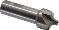 Interstate - 7/16" Radius, 1-3/8" Mill Diam, 4 Flute High Speed Steel Corner Rounding End Mill - Single End, Uncoated, 4" OAL, 1" Shank Diam - Eagle Tool & Supply