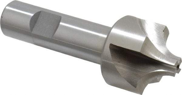 Interstate - 15/32" Radius, 1-3/8" Mill Diam, 4 Flute High Speed Steel Corner Rounding End Mill - Single End, Uncoated, 3-3/4" OAL, 3/4" Shank Diam - Eagle Tool & Supply