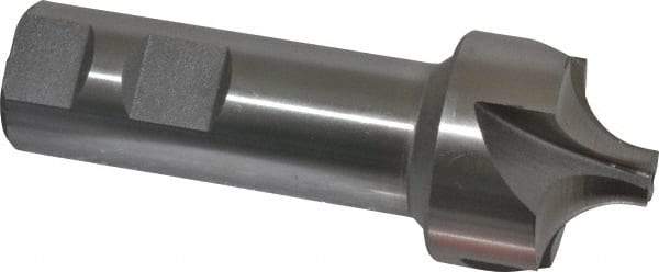 Interstate - 1/2" Radius, 1-1/2" Mill Diam, 4 Flute High Speed Steel Corner Rounding End Mill - Single End, Uncoated, 4-1/8" OAL, 1" Shank Diam - Eagle Tool & Supply