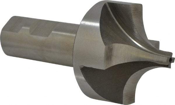 Interstate - 13/16" Radius, 2-1/4" Mill Diam, 4 Flute High Speed Steel Corner Rounding End Mill - Single End, Uncoated, 4-5/16" OAL, 1" Shank Diam - Eagle Tool & Supply
