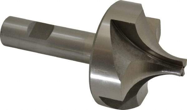 Interstate - 27/32" Radius, 2-1/2" Mill Diam, 4 Flute High Speed Steel Corner Rounding End Mill - Single End, Uncoated, 4-1/2" OAL, 3/4" Shank Diam - Eagle Tool & Supply