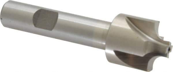 Interstate - 13/64" Radius, 7/8" Mill Diam, 4 Flute High Speed Steel Corner Rounding End Mill - Single End, Uncoated, 3-1/8" OAL, 1/2" Shank Diam - Eagle Tool & Supply