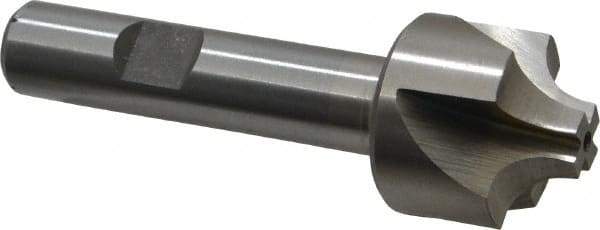 Interstate - 17/64" Radius, 1" Mill Diam, 4 Flute High Speed Steel Corner Rounding End Mill - Single End, Uncoated, 3-1/8" OAL, 1/2" Shank Diam - Eagle Tool & Supply