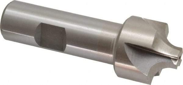 Interstate - 19/64" Radius, 1-1/8" Mill Diam, 4 Flute High Speed Steel Corner Rounding End Mill - Single End, Uncoated, 3-1/4" OAL, 3/4" Shank Diam - Eagle Tool & Supply