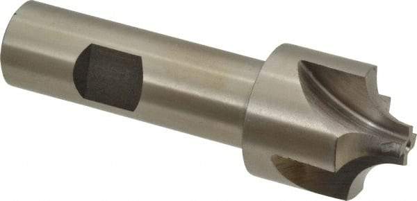 Interstate - 11/32" Radius, 1-1/8" Mill Diam, 4 Flute High Speed Steel Corner Rounding End Mill - Single End, Uncoated, 3-1/2" OAL, 3/4" Shank Diam - Eagle Tool & Supply