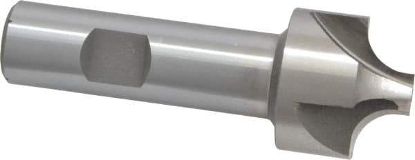 Interstate - 3/8" Radius, 1-1/4" Mill Diam, 4 Flute High Speed Steel Corner Rounding End Mill - Single End, Uncoated, 3-1/2" OAL, 3/4" Shank Diam - Eagle Tool & Supply