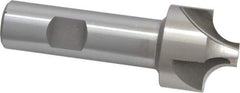 Interstate - 3/8" Radius, 1-1/4" Mill Diam, 4 Flute High Speed Steel Corner Rounding End Mill - Single End, Uncoated, 3-1/2" OAL, 3/4" Shank Diam - Eagle Tool & Supply