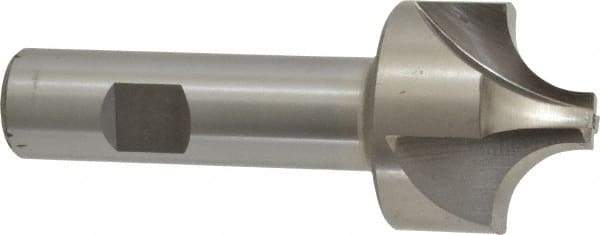 Interstate - 1/2" Radius, 1-1/2" Mill Diam, 4 Flute High Speed Steel Corner Rounding End Mill - Single End, Uncoated, 3-7/8" OAL, 3/4" Shank Diam - Eagle Tool & Supply
