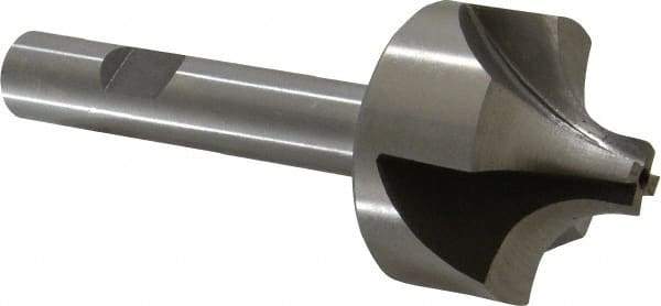 Interstate - 1/2" Radius, 1-1/2" Mill Diam, 4 Flute High Speed Steel Corner Rounding End Mill - Single End, Uncoated, 3-7/8" OAL, 1/2" Shank Diam - Eagle Tool & Supply