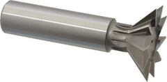 Interstate - 1-3/8" Diam x 9/16" Width of Cut, 45° Included Angle, Cobalt Dovetail Cutter - 5/8" Shank Diam, 2-5/16" Shank Length, 2-7/8" Overall Length - Eagle Tool & Supply