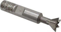 Interstate - 1/2" Diam x 7/32" Width of Cut, 60° Included Angle, Cobalt Dovetail Cutter - 3/8" Shank Diam, 2-1/8" Overall Length, Uncoated - Eagle Tool & Supply