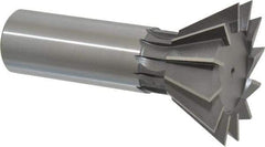 Interstate - 1-7/8" Diam x 13/16" Width of Cut, 60° Included Angle, Cobalt Dovetail Cutter - 7/8" Shank Diam, 3-1/4" Overall Length, Uncoated - Eagle Tool & Supply