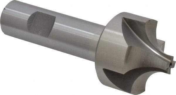 Interstate - 1/2" Radius, 1-1/2" Mill Diam, 4 Flute Cobalt Corner Rounding End Mill - Single End, Uncoated, 3-7/8" OAL, 3/4" Shank Diam - Eagle Tool & Supply