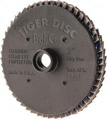 Weiler - 80 Grit, 3" Disc Diam, Type 27 Zirconia Alumina Flap Disc - 20,000 Max RPM, Plastic Backing, Quick Change Type S Attaching System, Coated - Eagle Tool & Supply