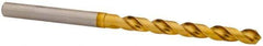 OSG - 5.6007mm 120° Vanadium High Speed Steel Jobber Drill - TiN Finish, Right Hand Cut, Spiral Flute, Straight Shank, 101mm OAL, Standard Point - Eagle Tool & Supply