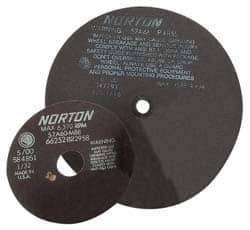 Norton - 13-3/4" Aluminum Oxide Cutoff Wheel - 0.098" Thick, 1-1/4" Arbor, 3,300 Max RPM, Use with Stationary Tools - Eagle Tool & Supply