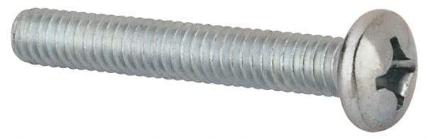 Value Collection - #12-24 UNC, 1-1/2" Length Under Head Phillips Drive Machine Screw - Pan Head, Grade 2 Steel, Zinc-Plated Finish, Without Washer - Eagle Tool & Supply