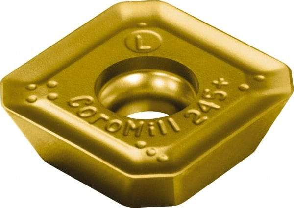 Sandvik Coromant - R24512T3 PL Grade S40T Carbide Milling Insert - TiCN/Al2O3/TiN Finish, 5/32" Thick, 13.4mm Inscribed Circle, 1.5mm Corner Radius - Eagle Tool & Supply