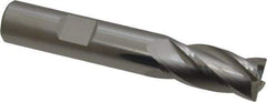 SGS - 1/2", 4 Flute, Single End, Solid Carbide, 0.02" Corner Radius End Mill - 3" OAL, 30° Helix, Right Hand Flute, 1" LOC, Right Hand Cut - Eagle Tool & Supply