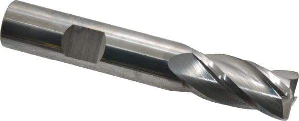 SGS - 1/2", 4 Flute, Single End, Solid Carbide, 0.045" Corner Radius End Mill - 3" OAL, 30° Helix, Right Hand Flute, 1" LOC, Right Hand Cut - Eagle Tool & Supply