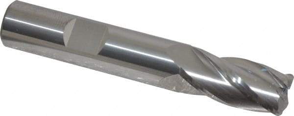 SGS - 1/2", 4 Flute, Single End, Solid Carbide, 0.06" Corner Radius End Mill - 3" OAL, 30° Helix, Right Hand Flute, 1" LOC, Right Hand Cut - Eagle Tool & Supply