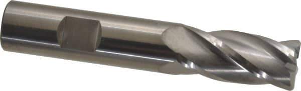 SGS - 5/8", 4 Flute, Single End, Solid Carbide, 0.06" Corner Radius End Mill - 3-1/2" OAL, 30° Helix, Right Hand Flute, 1-1/4" LOC, Right Hand Cut - Eagle Tool & Supply