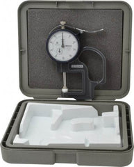 Mitutoyo - 0 to 1 Inch Measurement, 0.001 Inch Graduation, 1.1811 Inch Throat Depth, Dial Thickness Gage - 0.002 Inch Accuracy, 2 N Force, 2 Inch Dial Diameter - Eagle Tool & Supply