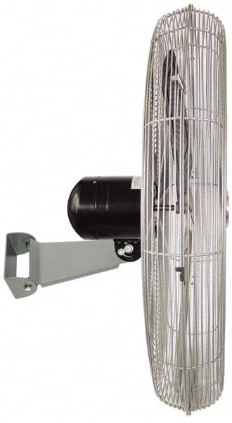 Industrial Circulation Fan: 30″ Dia, 7,200 CFM 115V, 1/4 hp, 2.5A, 1 Phase, 2 Speed, Wall Mount