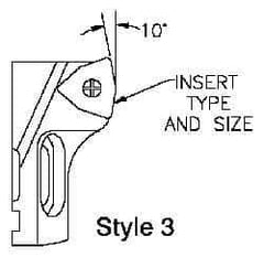Parlec - Series Twin Bore Roughing, Right Hand Cut, Boring Cartridge - WCMX 08 Insert, 10° Lead Angle - Eagle Tool & Supply