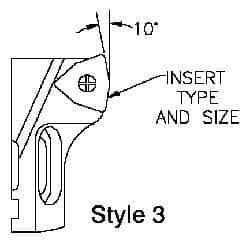 Parlec - Series Twin Bore Roughing, Right Hand Cut, Boring Cartridge - WCMX 03 Insert, 10° Lead Angle - Eagle Tool & Supply