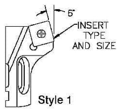 Parlec - Series Twin Bore Roughing, Right Hand Cut, Boring Cartridge - SCMT12 Insert, 6° Lead Angle - Eagle Tool & Supply
