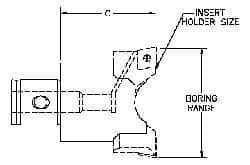 Parlec - 62.99mm Body Diam, Manual Twin Cutter Boring Head - 66.29mm to 123.44mm Bore Diam - Exact Industrial Supply