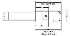 Parlec - PC6 Inside Modular Connection, Boring Head Straight Shank - Modular Connection Mount, 2 Inch Projection, 2.52 Inch Nose Diameter - Exact Industrial Supply