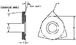Parlec - WCMX084715 Grade TT Carbide Boring Insert - TiN/TiC/TiN Finish, 80° Trigon, 7° Relief Angle, 1/2" Inscr Circle, 3/16" Thick, 3/64" Corner Radius - Eagle Tool & Supply