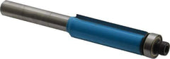 ROMAN CARBIDE - 3/8" Cut Diam, 1-3/16" Length of Cut, 2 Flute, Flush Trim, Edge Profile Router Bit - Carbide-Tipped, 1/4" Shank Diam, 1-1/4" Shank Length, 2-3/4" OAL, Uncoated, Piloted - Eagle Tool & Supply