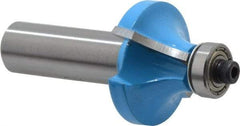 ROMAN CARBIDE - 1-1/4" Cut Diam, 5/8" Length of Cut, 2 Flute, Round-Over, Edge Profile Router Bit - Carbide-Tipped, 1/2" Shank Diam, 1-1/2" Shank Length, 2-1/2" OAL, Uncoated, Piloted - Eagle Tool & Supply