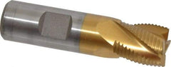 Interstate - 3/4" Diam, Fine Pitch, 3/4" LOC, 4 Flute Cobalt Roughing Square End Mill - TiN Finish, 3" OAL, 3/4" Shank Diam, Single End - Eagle Tool & Supply