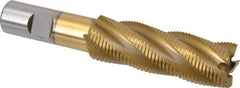 Interstate - 1" Diam, Fine Pitch, 3" LOC, 5 Flute Cobalt Roughing Square End Mill - TiN Finish, 5-1/4" OAL, 3/4" Shank Diam, Single End - Eagle Tool & Supply