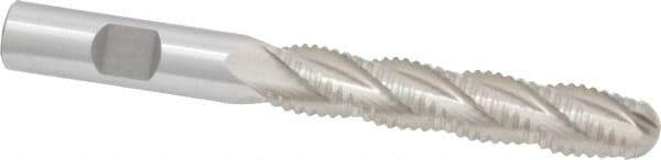 Interstate - 1/2" Diam, Coarse Pitch, 2-1/2" LOC, 4 Flute Cobalt Roughing Ball End Mill - Uncoated, 4-1/2" OAL, 1/2" Shank Diam, Single End - Eagle Tool & Supply