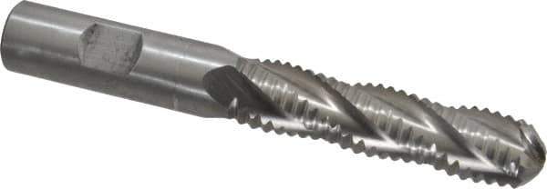 Interstate - 5/8" Diam, Coarse Pitch, 2-1/2" LOC, 4 Flute Cobalt Roughing Ball End Mill - Uncoated, 4-5/8" OAL, 5/8" Shank Diam, Single End - Eagle Tool & Supply
