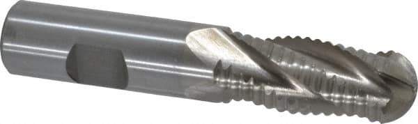 Interstate - 3/4" Diam, Coarse Pitch, 1-3/4" LOC, 4 Flute Cobalt Roughing Ball End Mill - Uncoated, 4" OAL, 3/4" Shank Diam, Single End - Eagle Tool & Supply