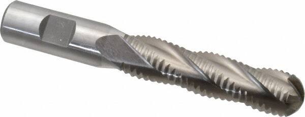 Interstate - 3/4" Diam, Coarse Pitch, 3" LOC, 4 Flute Cobalt Roughing Ball End Mill - Uncoated, 5-1/4" OAL, 3/4" Shank Diam, Single End - Eagle Tool & Supply