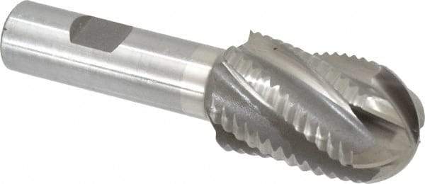 Interstate - 1-1/4" Diam, Coarse Pitch, 2" LOC, 6 Flute Cobalt Roughing Ball End Mill - Uncoated, 4-1/2" OAL, 3/4" Shank Diam, Single End - Eagle Tool & Supply