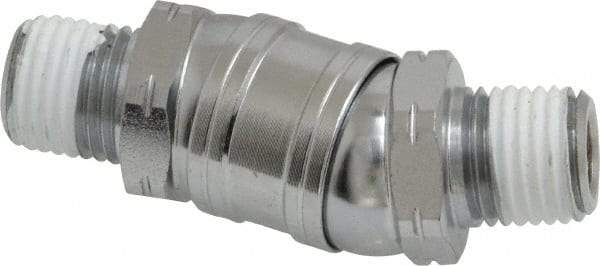 Value Collection - 1/4 x 1/4 Male NPT Pneumatic Hose Swivel Fitting - Steel, Nickel Plated - Eagle Tool & Supply