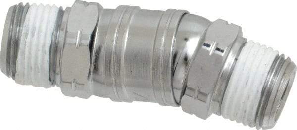 Value Collection - 3/8 x 3/8 Male NPT Pneumatic Hose Swivel Fitting - Steel, Nickel Plated - Eagle Tool & Supply