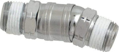 Value Collection - 3/8 x 3/8 Male NPT Pneumatic Hose Swivel Fitting - Steel, Nickel Plated - Eagle Tool & Supply