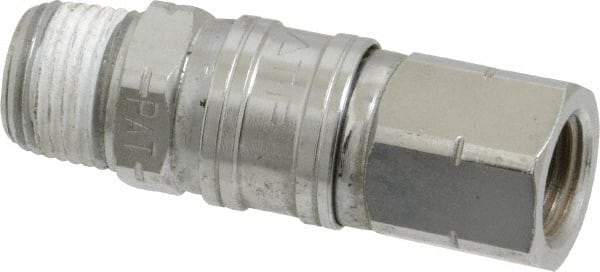 Value Collection - 1/4 x 3/8 Male x Female NPT Pneumatic Hose Swivel Fitting - Steel, Nickel Plated - Eagle Tool & Supply