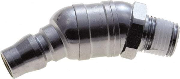 Value Collection - 1/4 Male BSPT Pneumatic Hose Swivel Fitting - Steel, Nickel Plated, Japanese Interchange - Eagle Tool & Supply